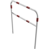 Hoop of steel tube |  48 x 2,5 mm | with cross bar | for casting in concrete | total width 1000 mm | total height 1200 mm | hot-dip galvanized and white coatedwith red reflecting stripes